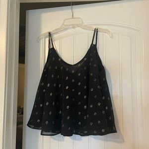 Black and Gold Babydoll Tank